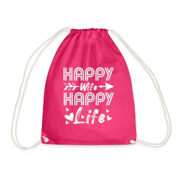 Femme heureuse Vie heureuse Relation petit ami Mari - Sac de sport léger - fuchsia - Devant