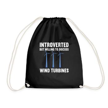 Wind turbine technician wind farm wind power - Drawstring Bag - black - Front