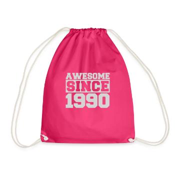 Awesome since 1990 - Drawstring Bag - fuchsia - Front