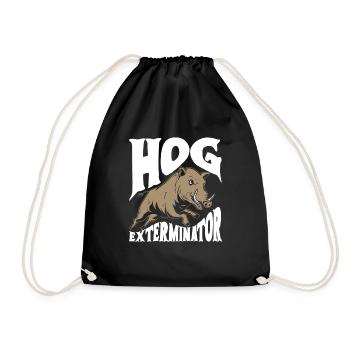 Wild boar hunting hunter wild boar - Drawstring Bag - black - Front