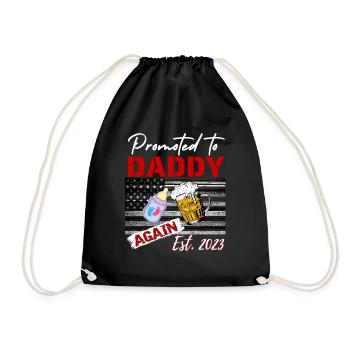 Promoted to Daddy Again 2023 Gender Reveal Beer - Turnbeutel - Schwarz - Vorne