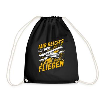 Mir Reichts Ich Geh Helikopter fliegen - Heli Flie - Turnbeutel - Schwarz - Vorne