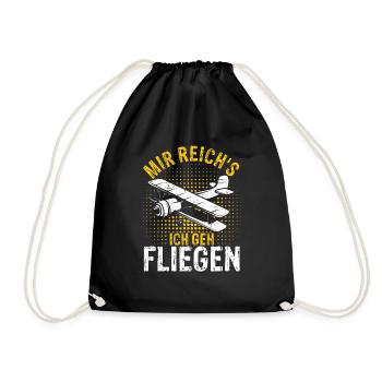 Mir Reichts Ich Geh Helikopter fliegen - Helikopte - Turnbeutel - Schwarz - Vorne