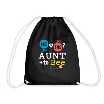 He or She Aunt To Bee Gender Reveal Family Baby - Turnbeutel - Schwarz - Vorne