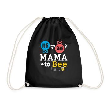 He or She Mama To Bee Gender Reveal Family Baby - Drawstring Bag - black - Front
