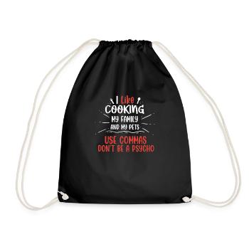 Punctuation Saves Lives I Funny English Grammar - Turnbeutel - Schwarz - Vorne