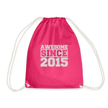Awesome since 2015 - Drawstring Bag - fuchsia - Front