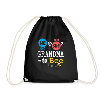 He or She Grandma To Bee Gender Reveal Family - Drawstring Bag - black - Front