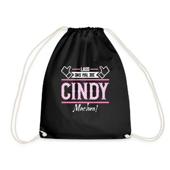 Cindy Geschenkidee Geschenk Geburtstag - Turnbeutel - Schwarz - Vorne