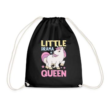 Little Drama Queen Einhorn Zicke Spruch - Turnbeutel - Schwarz - Vorne
