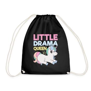 Little Drama Queen Einhorn Zicke Spruch - Turnbeutel - Schwarz - Vorne