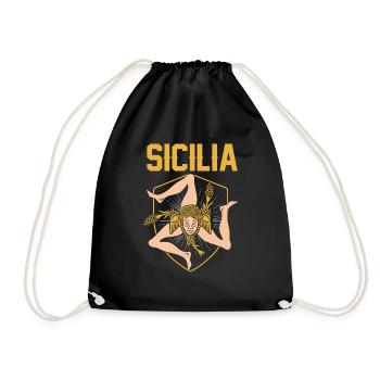 Sicile drapeau Sicile Palerme Italie - Sac de sport léger - noir - Devant