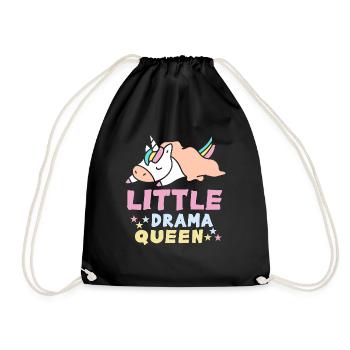 Little Drama Queen Einhorn Zicke Spruch - Turnbeutel - Schwarz - Vorne