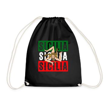 Sicile drapeau Sicile Palerme Italie - Sac de sport léger - noir - Devant