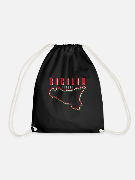 Sizilien flagge Sizilien Palermo Italien - Turnbeutel - Schwarz