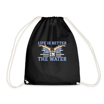 Schimmer Schwimmen La vie est meilleure dans l’eau - Sac de sport léger - noir - Devant