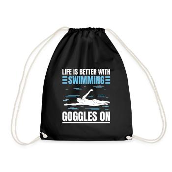 Schimmer Schwimmen Life Is Better With Swim - Turnbeutel - Schwarz - Vorne