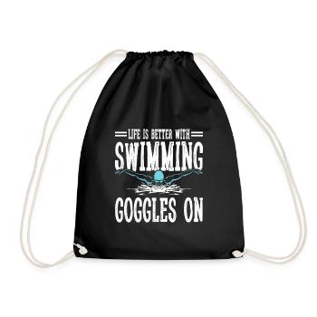 Schimmer Schwimmen Life Is Better With Swim - Turnbeutel - Schwarz - Vorne