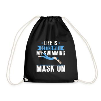 Schimmer Schwimmen Life Is Better With My - Turnbeutel - Schwarz - Vorne