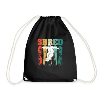 SHRED Snowboard Winter Sports Snowboarding Boarding - Drawstring Bag - black - Front