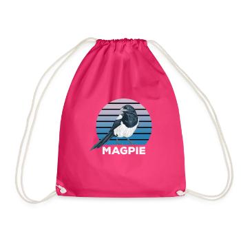 Perfektes lustiges niedliches Elster-Vogel-Design - Turnbeutel - Fuchsia - Vorne