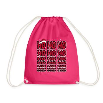 Ho Ho Ho - Christmas Weihnachten Santa Hat - Drawstring Bag - fuchsia - Front