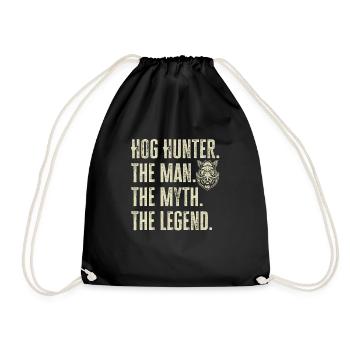 Wild boar hunting hunter wild boar - Drawstring Bag - black - Front