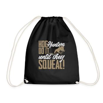 Wild boar hunting hunter wild boar - Drawstring Bag - black - Front