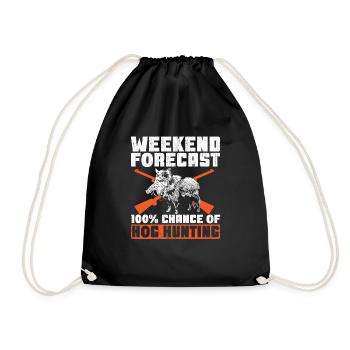Wild boar hunting hunter wild boar - Drawstring Bag - black - Front