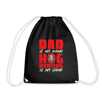 Wild boar hunting hunter wild boar - Drawstring Bag - black - Front