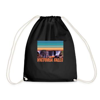 Afrika Victoria Falls Souvenir Simbabwe Tourist Sa - Turnbeutel - Schwarz - Vorne