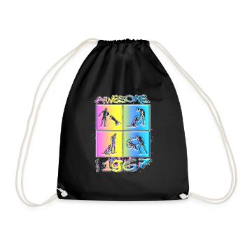 Awesome since 1967. Agility, Hundetraining - Drawstring Bag - black - Front