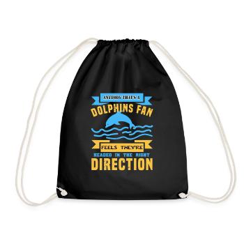 Anybody That's A Dolphins Fan - Drawstring Bag - black - Front