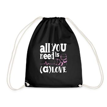 Boxing Gloves All You Need Is G-Love Funny Boxing - Drawstring Bag - black - Front