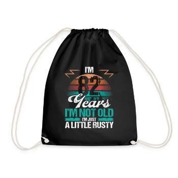 82 Birthday Idea Funny Im not old Humor Year Old - Drawstring Bag - black - Front