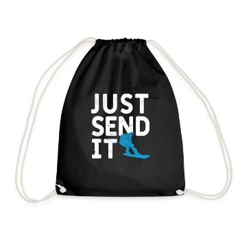 Snowboard Snowboarding Rider Snowboarding Just - Drawstring Bag - black - Front