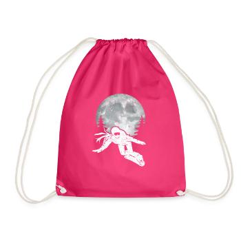 Snowboard Moon Lustige Snowboarder Freestyle Snow - Turnbeutel - Fuchsia - Vorne
