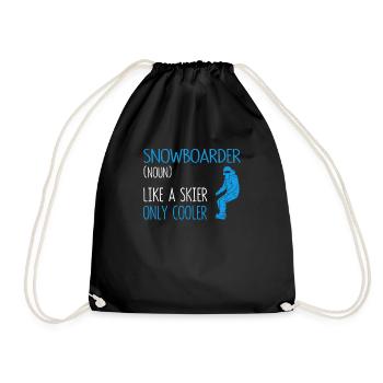 Snowboarder Definition Lustig Snowboarding Berg - Turnbeutel - Schwarz - Vorne