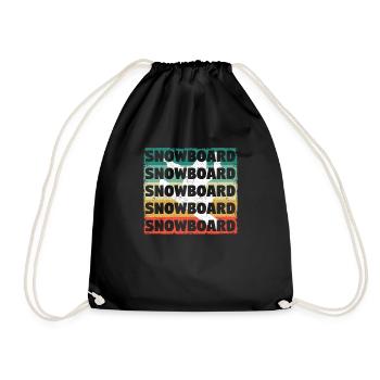 Snowboard Retro Vintage Snowboarding Silhouette - Sac de sport léger - noir - Devant