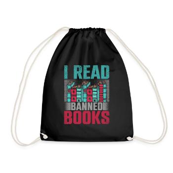 Je lis la bibliothèque de livres interdits - Sac de sport léger - noir - Devant