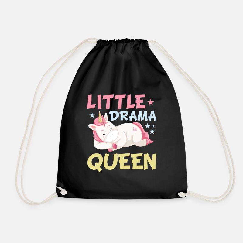 Little Drama Queen Einhorn Zicke Spruch - Turnbeutel - Schwarz