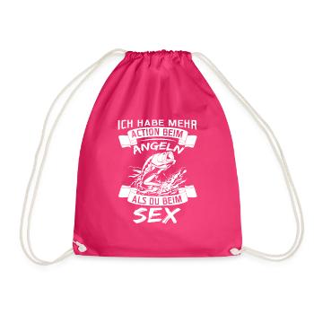 Lustige Versaute Angler Sprüche Angeln Outfit - Turnbeutel - Fuchsia - Vorne