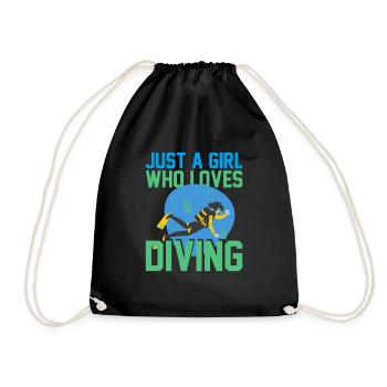 JUST A GIRL WHO LOVES DIVING - Drawstring Bag - black - Front