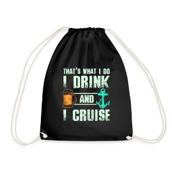 Je bois de la bière et je navigue - Sac de sport léger - noir - Devant