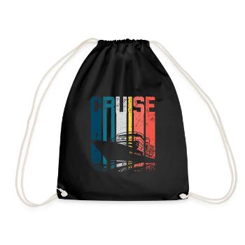 Navire de croisière rétro vintage - Sac de sport léger - noir - Devant
