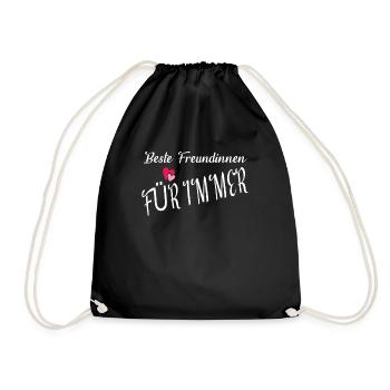 Geschenkidee Freundin schwester - Turnbeutel - Schwarz - Vorne