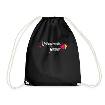 Geschenkidee Freundin schwester - Turnbeutel - Schwarz - Vorne
