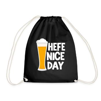 Weizenbier Brauer Hobbybrauer Hefe Nice Day Bier - Turnbeutel - Schwarz - Vorne