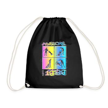 Awesome since 1989. Agility, Hundetraining - Drawstring Bag - black - Front