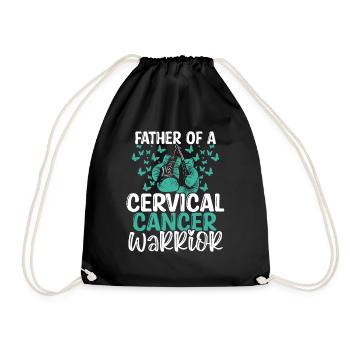 Cervical Cancer Awareness Dad Fathers Day Papa - Drawstring Bag - black - Front
